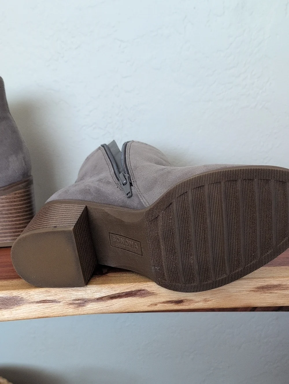 Kohls Women’s Faux  Suede Ankle Booties in Gray - Classic Side-Zip Chelsea Style